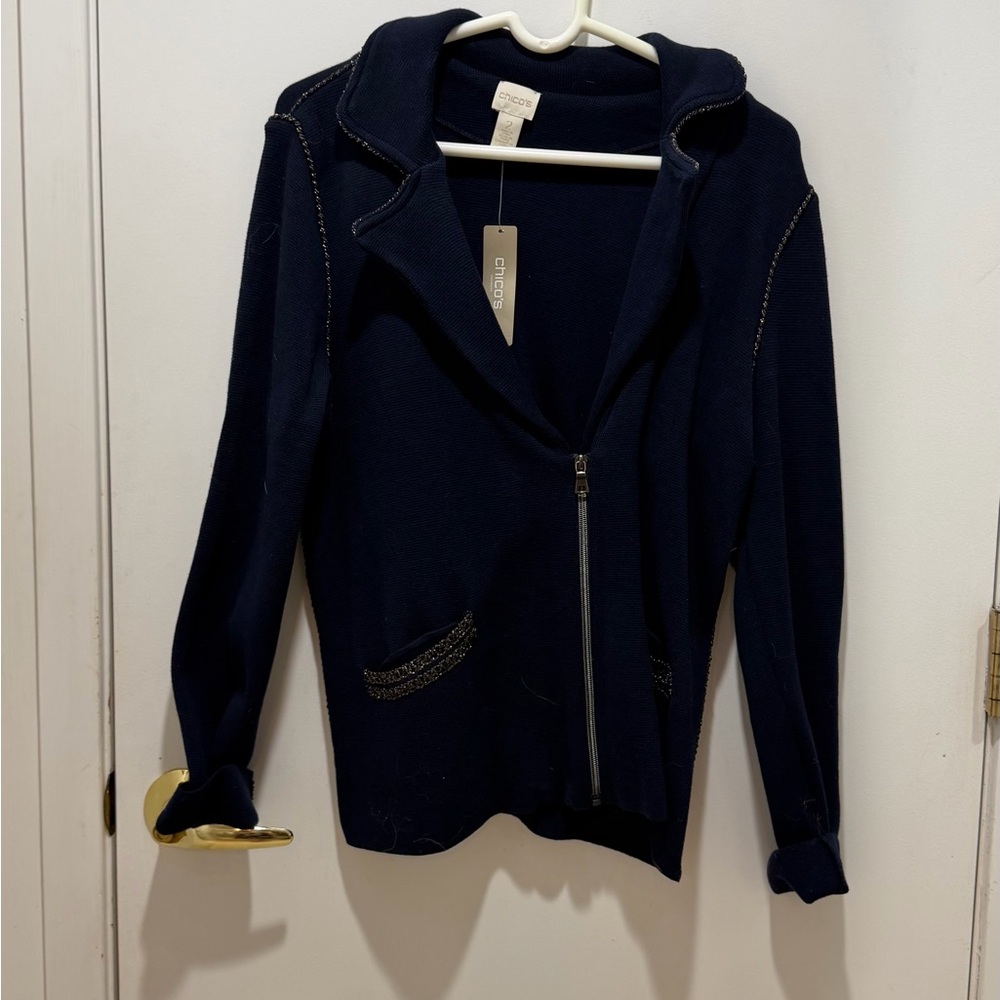 Chico's Midnight Blue Knit Jacket